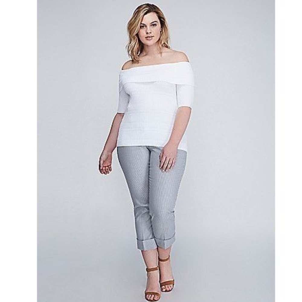 LANE BRYANT 3/4 SLEEVE OFF-THE-SHOULDER SWEATER A3 - Picture 5 of 8